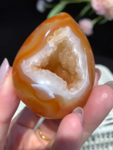 全美龙蛋美丽橘红玛瑙钱蛋小龙蛋Red Agate mini dragon egg Egg 100%natural 🔮  #抛光顺滑 #聚财玛瑙 #健康运 #agate