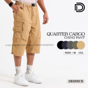 DESINCE Men Gym Casual Multi Pocket Zipping Quarter Pants MP 148