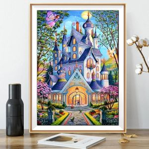 11CT DIY Printed Fabric Cross Stitch Kits Embroidery Needlework Sets DMC Spring Castle Cross Stitch Needle Arts&craft Home Decor