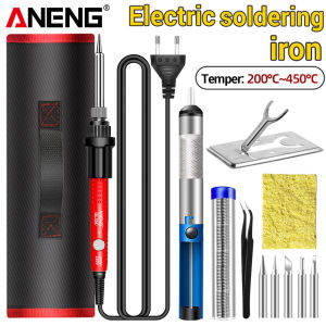 ANENG | ANENG 60W Electric Soldering Iron SL104 Adjustment Temperature 200~450°C EU Plug Welding Iron DIY for Repairing Repair Tools Kit