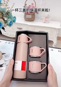 Bình Giữ Nhiệt Cao Cấp 500ML Lõi Inox 304 Tặng Kèm 2 Cốc Cách Nhiệt Fullbox Làm Quà Tặng Sang Trọng