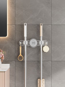 Phòng Tắm Vắt Cây Lau Nhà Giá Treo Tường Dính Không Khoan Quét Có Giá Để Đồ Cho Cửa Nhà Vệ Sinh Lưng Quét Bàn Chải Kẹp