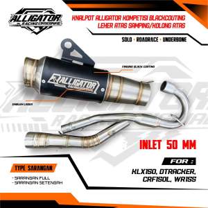 KNALPOT ALLIGATOR KOMPETISI COATING KLX-150 S L G BF DTRACKER OLD/NEW CRF150L WR 155 SUPERMOTO CROS TRAIL ORIGINAL ALLIGATOR