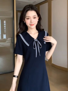 SENWA | School Style Sailor Collar Dress for Petite Loose Fit
