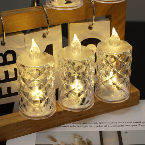 YESPERY Crystal Electronic Candle Light with Battery Valentines Day Decorating Flameless LED Candle Tealight New Year Dining-table Decoration
