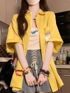 plus Size Womens Short Sleeve Shirt Stylish Design College Style Top Summer Fashionable Japanese Style Polyester Cotton Blend