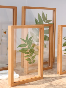 กรอบรูปสองด้าน กรอบรูปไม้ DIY 4x6 5x7 6x8 นิ้ว การตกแต่งเดสก์ท็อป กรอบรูปตั้งโต๊ะ โปร่งใสสองด้าน สำหรับเก็บดอกไม้เรียบ