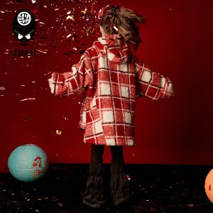 Trendy Autumn and Winter Girls Outfit Set Tweed Coat Pants