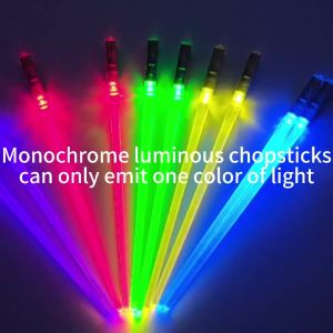 Monochrome/Colorful Lightsaber Chopsticks Outdoor Camping and Cooking Sushi Chopsticks Suitable for Night Parties and Gifts