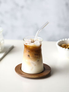 Creative Ice Latte Coffee Cup Glass Cup Heat Resistant Glass Water Cup Internet Celebrity Coffee Cup Juice Cup Milk Tea Cup