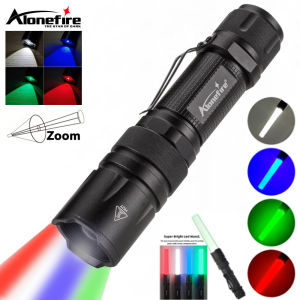 Alonefire X33 4 in 1 Multicolor Zoom Led White/Red/Green/Blue Lighting Flashlight Outdoor Photographic Selfie Hiking Camping Torch