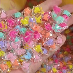 Mote Manik Akrilik Isi Doff Pastel Kristal Bening Transparan Bintang Hati Bunga Permen Craft DIY