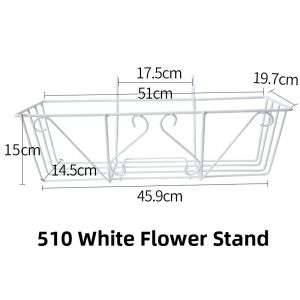 HuiMei Iron Art Plastic Coated Plant Stand Balcony Rail Flower Pot Holder Garden Supplies Simple Style Floor And Wall Mounted