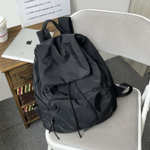 Water-Resistant Nylon Travel Backpack Casual Commuter Drawstring Bag for Women Lightweight Hiking Outdoor Bag Large Capacity