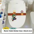 Mario Cartoon Bathroom Toilet Lid Decorative Waterproof Sticker Creative Cute Bathroom Decoration Cover up Ugly Paintings. 