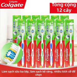 Colgate | Đầu Đánh Răng Triple Deep Clean Lông Cứng Trung Bình 12 Cái