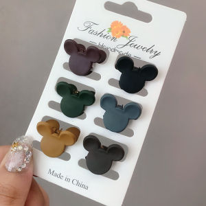 กิ๊บติดผมรูปฉลามขนาดเล็ก 6 ชิ้น ทรงม้วนแบบด้าน คลิปผมสไตล์เกาหลี คลิปผมหางม้า คลิปผมรูปผีเสื้อ ชุดเครื่องประดับผม