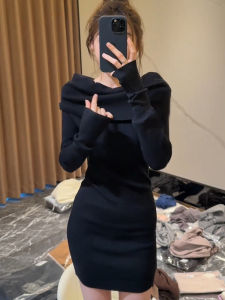 Váy Ngắn Hở Vai Dệt Kim Thời Trang Mùa Đông 2025 Cho Nữ Cỡ Nhỏ Váy Ngắn Bó Sát Váy Ngắn Hở Vai