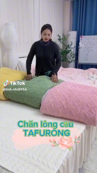 Chăn len  lông cừu Tafurong 2 lớp nhập khẩu cao cấp mềm mại kích thước 2mx2m3 nặng 2,5kg