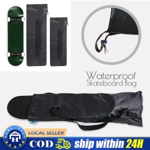 Oxford Cloth Wear Resistant Longboard Cover Accessories Adjustable Waterproof Solid Backpack Shoulder Black Skateboard Bag