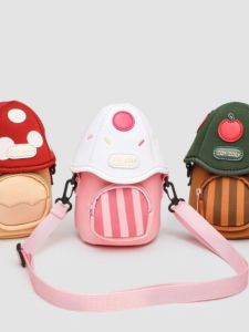 Cute Princess Mushroom Crossbody Bag for Girls Boys Outdoor Play Fashionable Single Shoulder Bag Childrens Bag Waist Bag