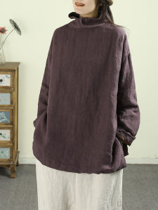QIANQIUFEIYAN | Áo Blouse Lỏng Phong Cách Retro Bằng Vải Linen 26