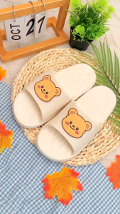 รองเท้าแตะน่ารักๆ รองเท้าแตะลายน้องการ์ตูนหมีสุดน่ารัก น้ำหนักเบา ทรงสวย ระบายอากาศได้ดี