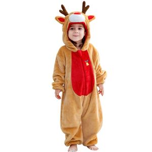 MICHLEY Christmas Baby Rompers Flannel Cosplay Toddler Infant Cute Clothes Overall Bodysuits Jumpsuit Costume For Girls Boys Kid