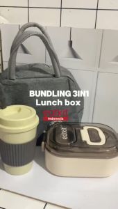 Eatkit Paket  Hemat  Kotak Bekal Lunch Box 1 Set Dengan Tas Dan Gelas