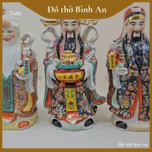 (Bộ) Tam Đa Phúc-Lộc-Thọ Gốm sứ Bát Tràng cao cấp Thịnh vượng - Đồ thờ Bình An - Decor Phong thủy