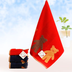 ผ้าขนหนูผืนเล็กผ้าฝ้ายแท้ KING SHORE แพ็ค2ผืนผ้าสี่เหลี่ยมผืนใหญ่สีแดงลายการ์ตูนใช้ในบ้านล้างหน้าอ่อนนุ่มดูดซับน้ำได้ของขวัญงานแต่งงาน