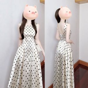 CHANGTONG | French Style Dotted Slimming Waist Dress