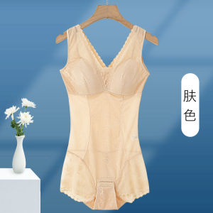 Belly Contracting One-Piece Corset Womens Summer Thin with Bra One-Piece Lower Belly Contraction Waist Shaping Hip Lift Thin Corset