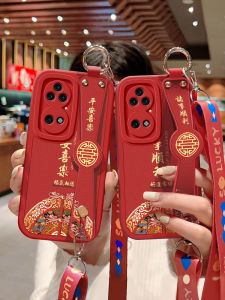 Huawei P50 pro Silicone Phone Case Red P50E Good Things Come Soft Leather Crossbody Wristband Women Protective Cover with Lanyard Creative Couples