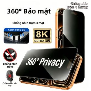 NNBILI 2 Cái Bảo Vệ Toàn Diện 360 Độ Bảo Vệ Toàn Diện Kính Cường Lực Bảo Vệ Màn Hình Cho iPhone 18 Pro Max Đến 11 Pro Chống Gián Điệp Chống Trầy Xước