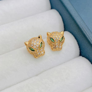 ต่างหูรูปหัวเสือเต้นท์ประดับเพชร 2025 ใหม่ หรูหรา หลากหลายสไตล์ เครื่องประดับแฟชั่นสำหรับผู้หญิง ต่างหูรูปเสือเต้นท์