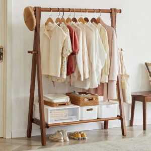 TENGYAGAO | Standing Wooden Coat Rack for Bedroom