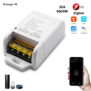 Zigbee Smart Switch 20A 30A Relay Module High Power 6000W Intelligent Controller Work With Tuya Smartlife APP Alexa Googel Home