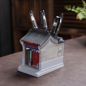 Retro Creative Desktop Office Decorations Chinese Style Tabletop Ornaments Micro Landscape Teachers Day Gift Pen Holder