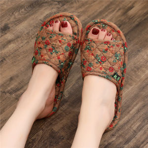 Korean Style Silent Cotton Linen Bottom Slippers Indoor Home Shoes for Men And Women Couple Home Floor Slippers Autumn Winter