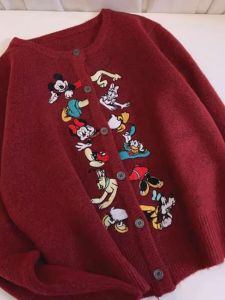 QIANSHUIYIYUN | Festive Red High-Quality Attractive Unique Chic Knit Sweater