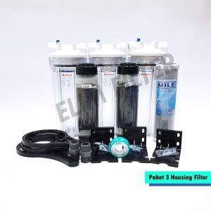ELIM Filter - Paket 3 Housing 10 Inch Set Filter Air Sumur Zat Besi Tinggi / Filter Air Sumur