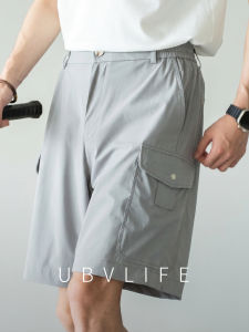 UBV | Zero Restriction Quick-Dry Breathable Ice Silk Cooling Half-Elastic Waist Shorts