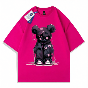 Fashion Cartoon Print Cotton Five-eighths Sleeve T-shirt