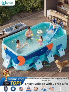 GWYNET | Foldable Durable Large Family Swimming Pool