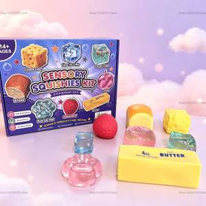 New Random Color 8pcs/Box TPR Maltose-Filled Squishy Toy Slow Rising Stress Relief Sensory Fidget Decompression Blind Box Gift