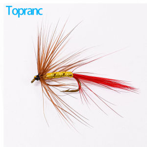 Topranc Hand Tied Dry Fly Fishing Lure Feather Artificial Insect Bait Fly Tackle for Trout Salmon Freshwater Fly Fishing