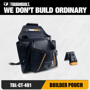 TOUGHBUILT Builder 1680D Heavy-Duty Construction Tool Pouch with Rugged ClipTech Hub & Hammer Loop -  Tool Storage