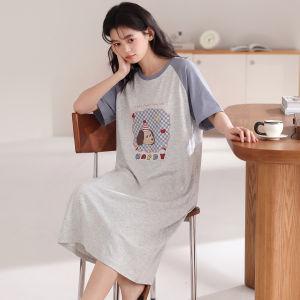 Nanjiren | Summer Lightweight Short Sleeve Long Dress Sleepwear