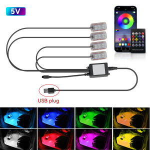 Car Interior Neon LED Footwell Atmosphere Strip Light APP & Remote Control Music Sync Auto Decor Lamp